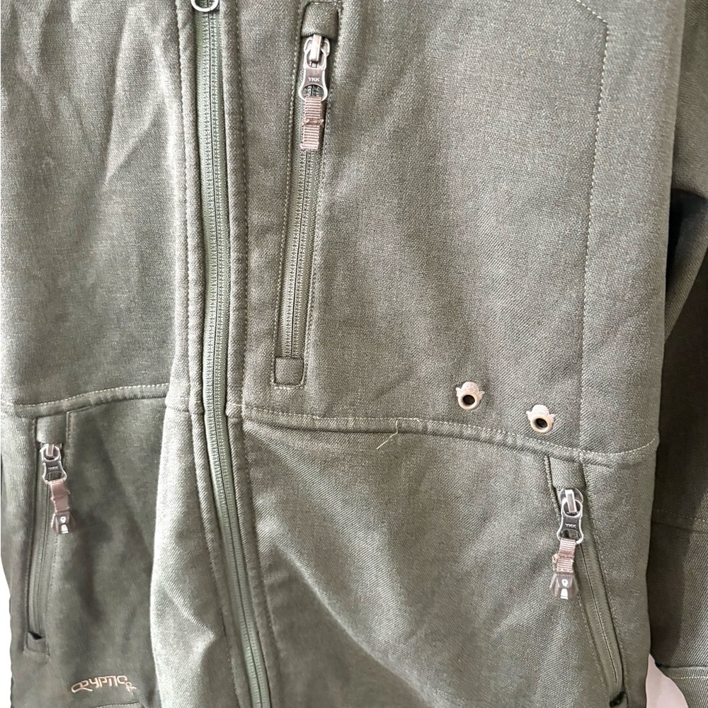 The North Face Apex Softshell Jacket Mens Small Green Hooded Full Zip - Picture 4 of 11